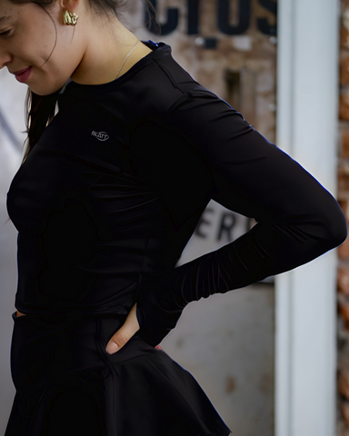 Crop Top Long Sleeve Freya - Negro