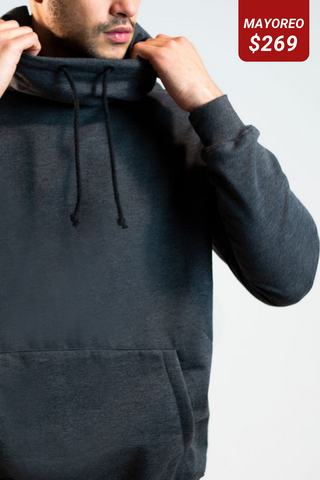 Sudadera con capucha y cuello alto Basic Gris Oxford Blatt