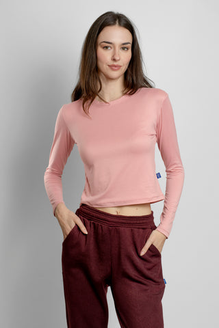 Blusa Manga Larga Ultra Suave Adaptive Fit - Rosa