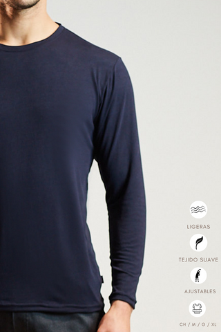 Playera manga larga Azul Marino Ultra Suave Blatt Blatt