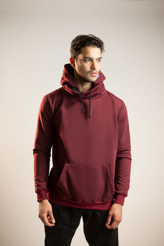 Sudadera con capucha y cuello alto Basic Vino Blatt