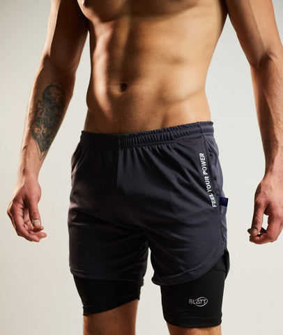 Short Deportivo con Lycra integrada Beast - Gris