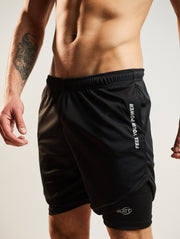 Short Deportivo con Lycra integrada Beast - Negro