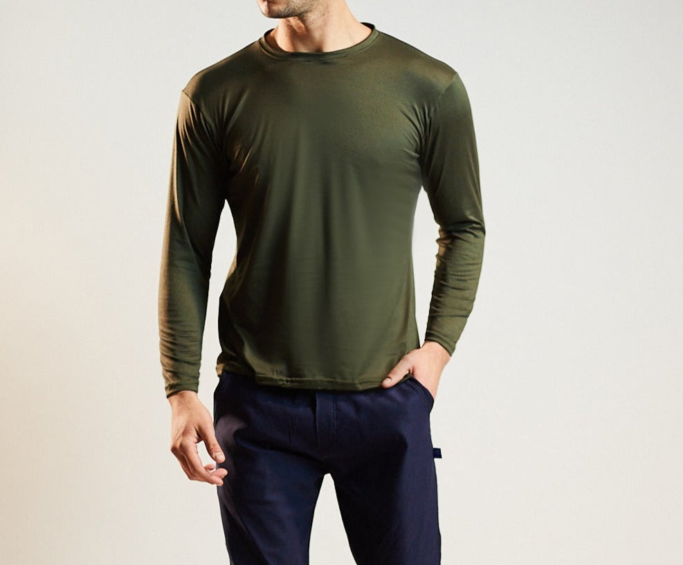 Camisa Verde Militar Hombre Outfit Camiseta Verde Menta Hombre